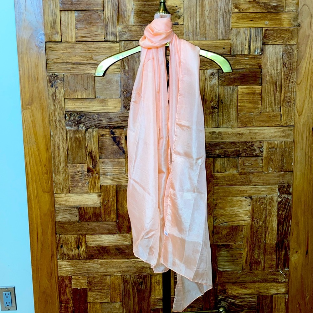 100%Silk Scarf in Peach